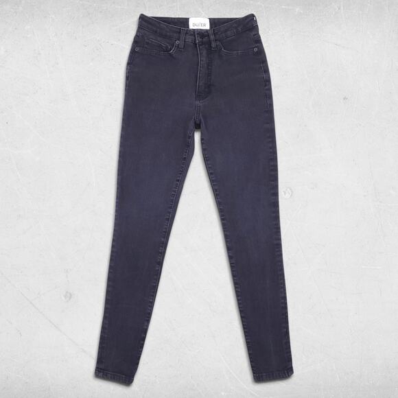 DU/ER Denim - DU/ER High-Rise Skinny Jeans Womens 26 Black Four Way Flex Streetwear Modern